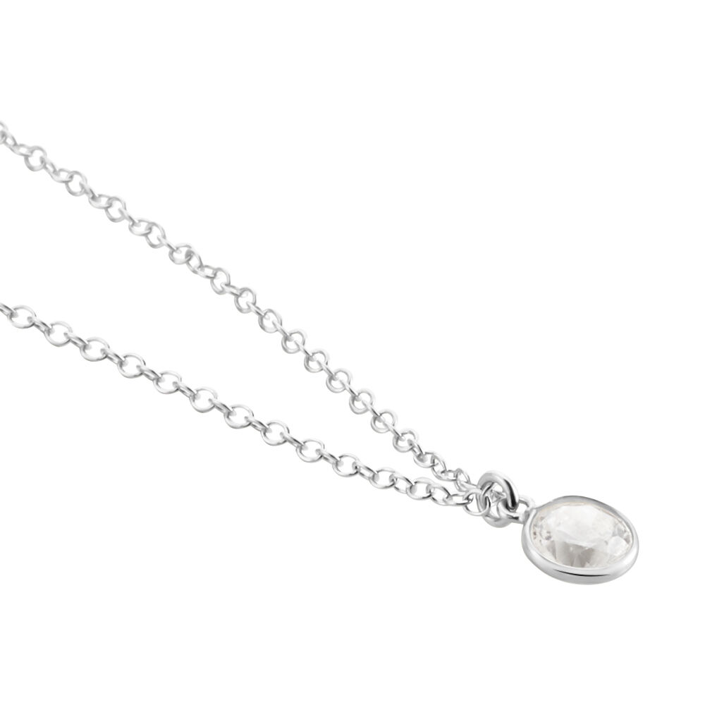 Collier Argent Blanc Lehunnus Oxyde De Zirconium - Colliers avec pierres Femme | Marc Orian