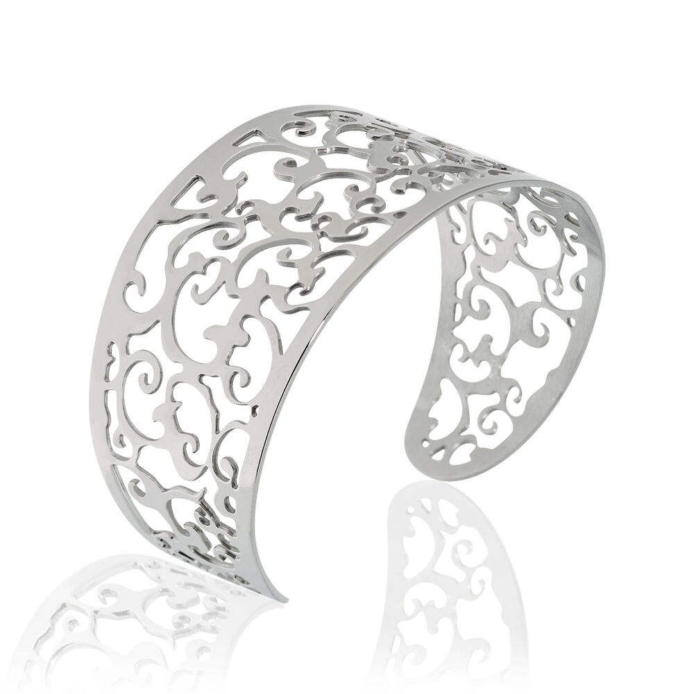 Bracelet Manchette Xaverine Acier Blanc - Bracelets manchettes Femme | Marc Orian