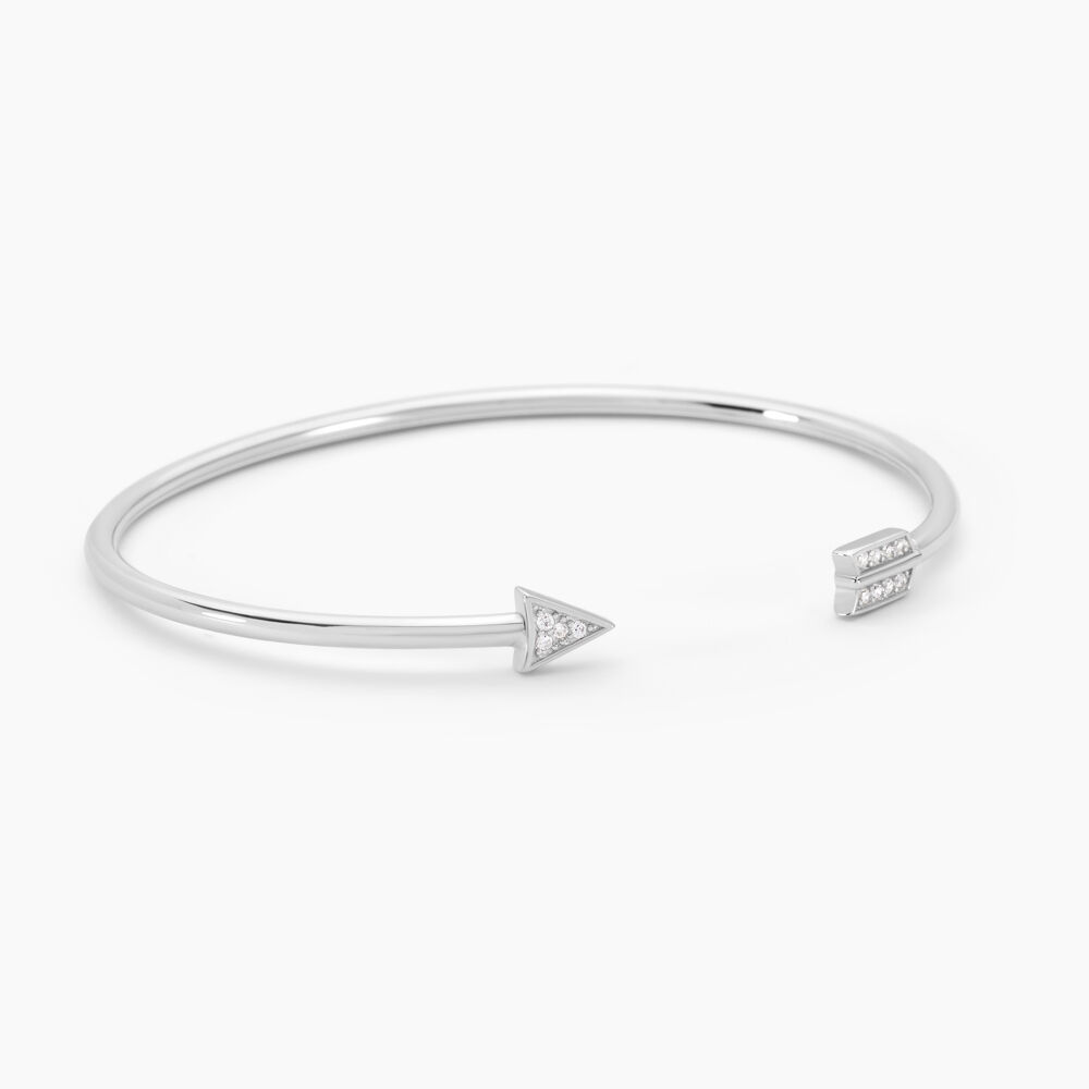 Bracelet Jonc Danae Argent Blanc Oxyde De Zirconium - Bracelets joncs Femme | Marc Orian