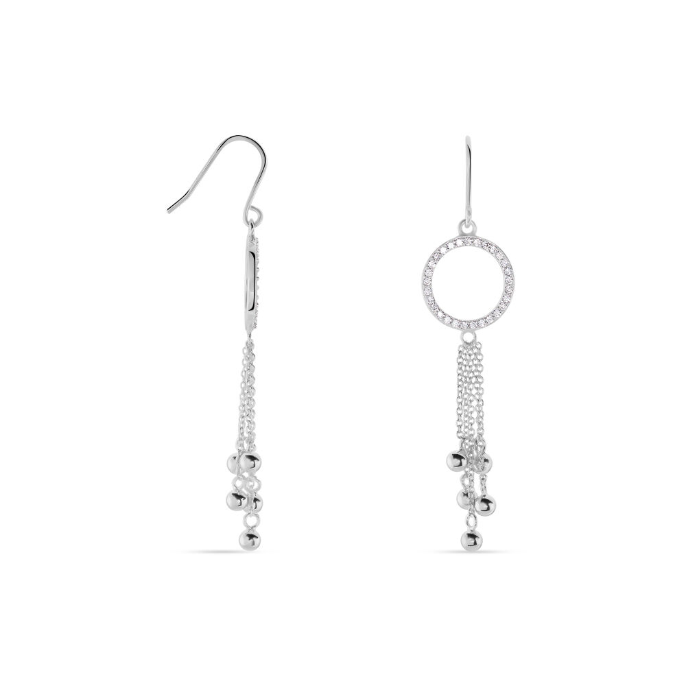 Boucles D'oreilles Pendantes Andde Argent Blanc Oxyde De Zirconium - Pendantes Femme | Marc Orian