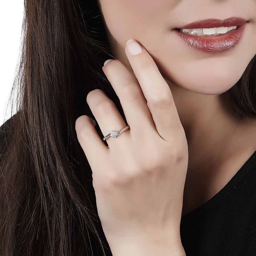 Bague Solitaire Soultana Or Blanc Diamant - Solitaires Femme | Marc Orian