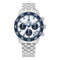 cadran argenté fond blanc bracelet acier argenté