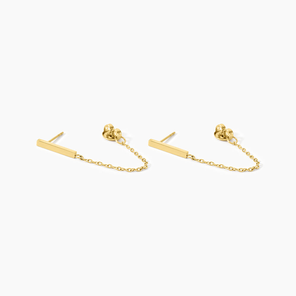 Boucles D'Oreilles Puces Fino Acier Jaune - Puces Femme | Marc Orian