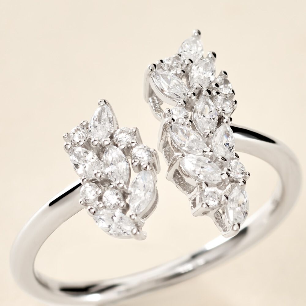Bague Pr&eacute;cieux Flocon Argent Blanc Oxyde De Zirconium - Bijoux fantaisie Femme | Marc Orian