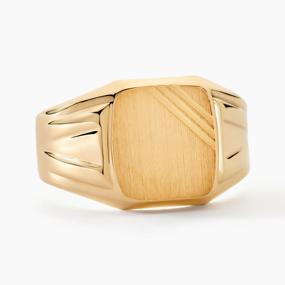 Chevalière Goliath Carree Diamantee Or Jaune - Bijoux personnalisés Homme | Marc Orian