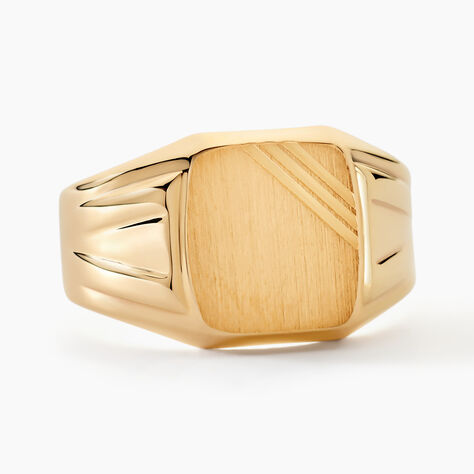 Chevalière Goliath Carree Diamantee Or Jaune - Bijoux personnalisés Homme | Marc Orian