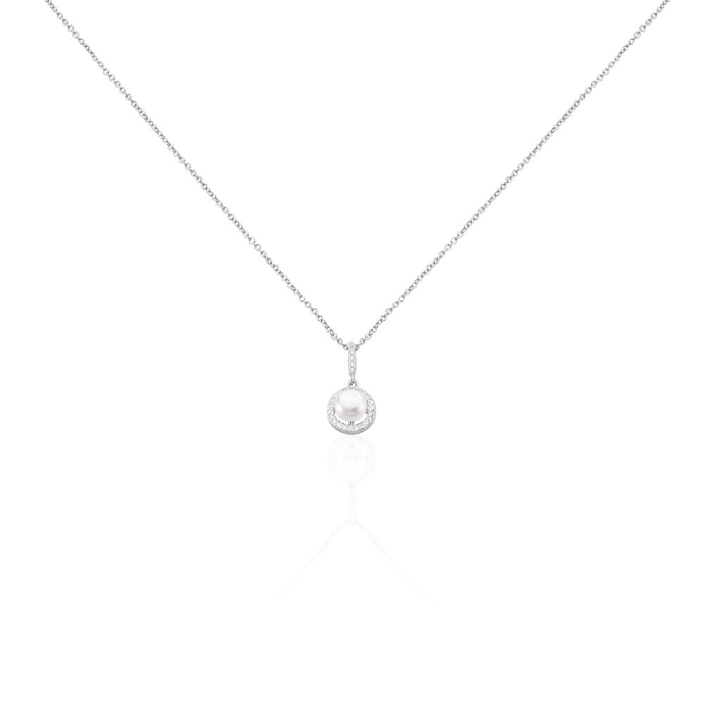 Collier Mathie Argent Blanc Perle De Culture Et Oxyde De Zirconium - Colliers avec pierres Femme | Marc Orian