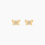 Boucles D'oreilles Puces Jadon Papillon Or Jaune Oxyde De Zirconium - Puces Femme | Marc Orian
