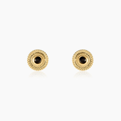 Boucles D'oreilles Puces Aghavni Plaque Or Jaune Agate - Puces Femme | Marc Orian