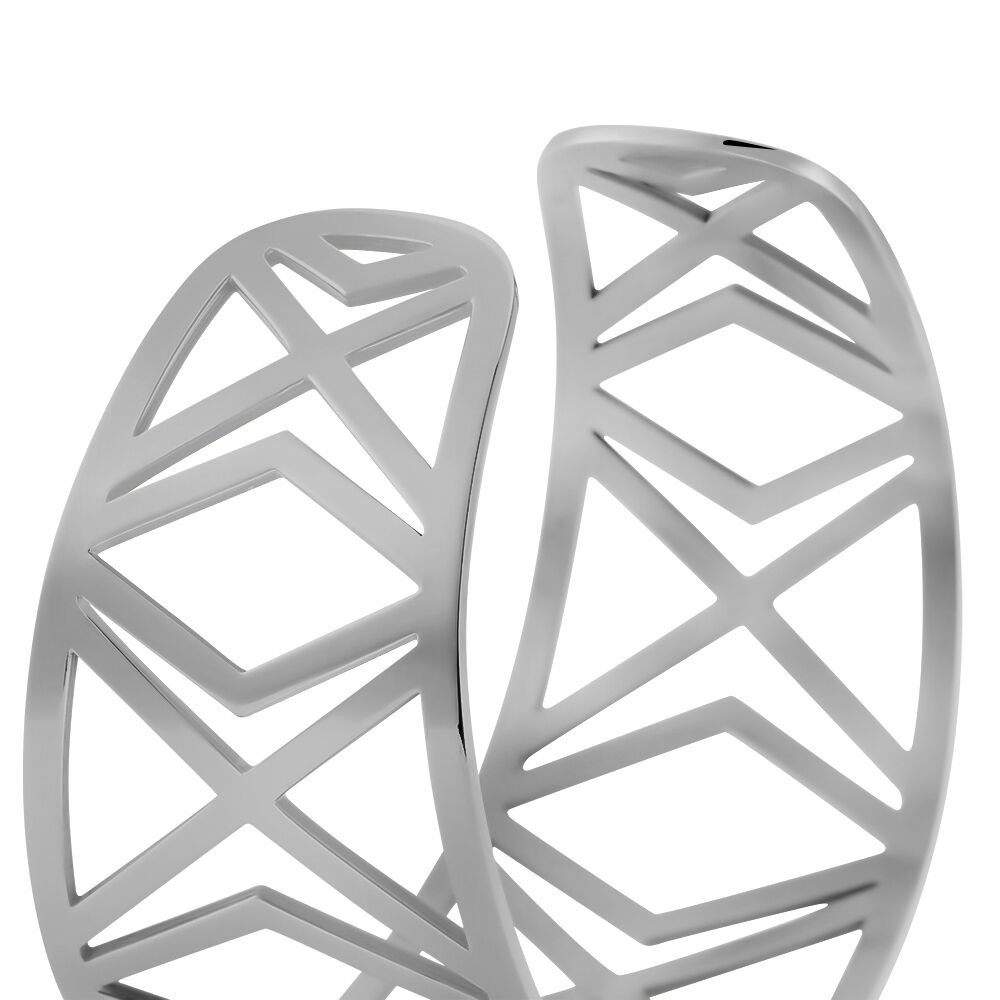 Bracelet Jonc Graphik Line Acier Blanc - Bracelets Femme | Marc Orian