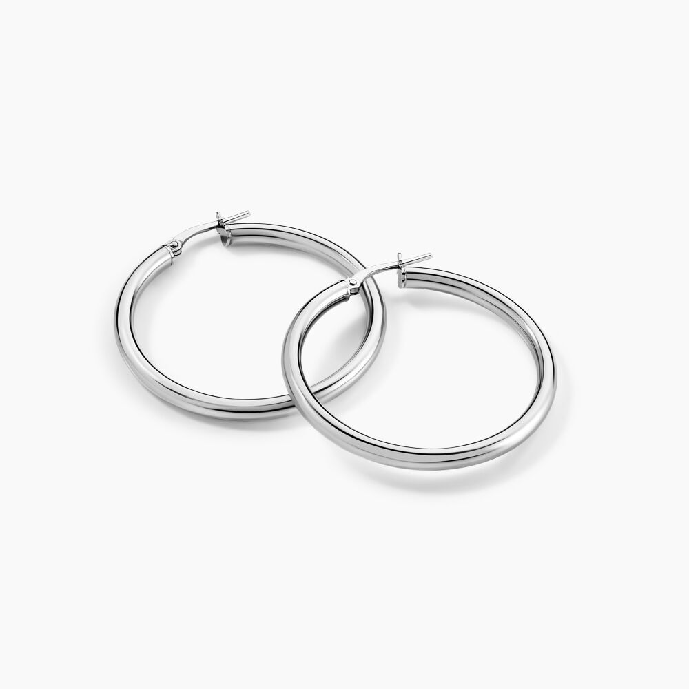 Créoles Argent Blanc Anne - Créoles Femme | Marc Orian