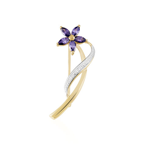 Broche Maxanceae Plaqué Or Jaune Oxyde De Zirconium - Broches Femme | Marc Orian