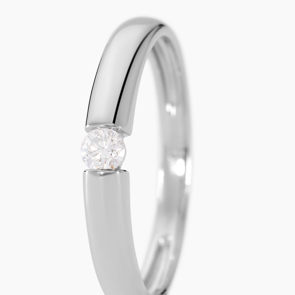Bague Aretha Argent Blanc Diamant Synth&eacute;tique - Solitaires Femme | Marc Orian