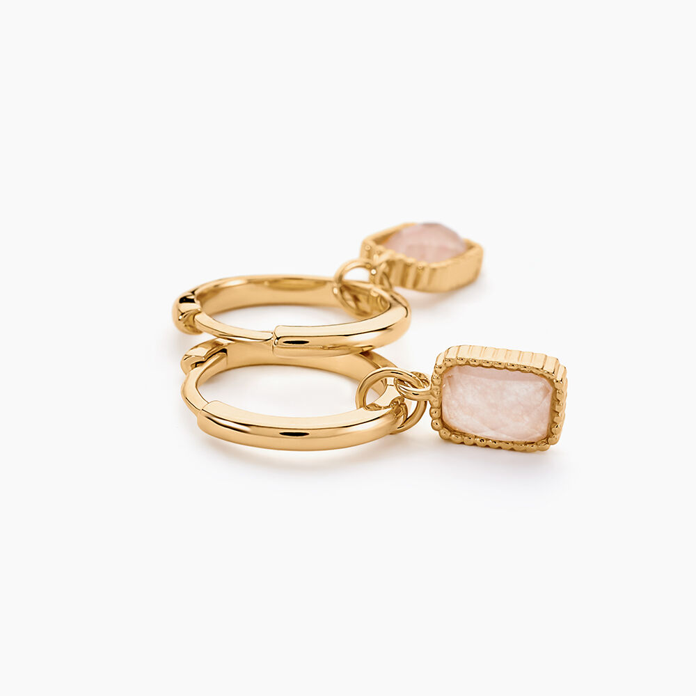 Créoles Memory Plaqué Or Jaune Quartz - Boucles d'oreilles pampille Femme | Marc Orian