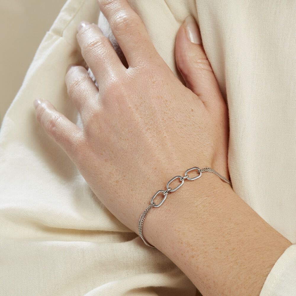 Bracelet Argent Blanc Nos - Bracelets chaînes Femme | Marc Orian