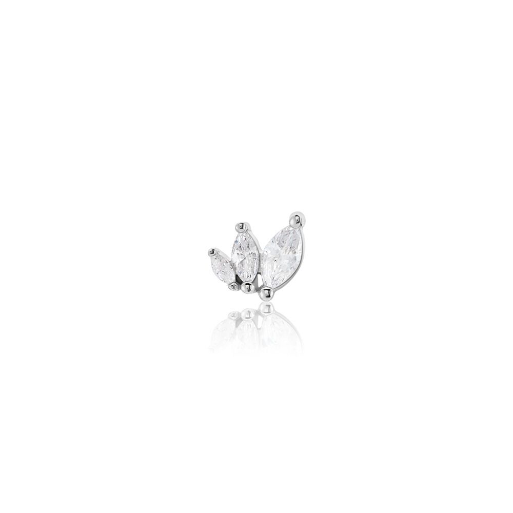 Piercing D'oreille Unitaire Verona Argent Blanc Oxyde De Zirconium - Piercings d'oreilles Femme | Marc Orian