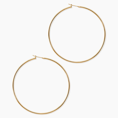 Cr&eacute;oles Ada Lisse Plaqu&eacute; Or Jaune - Grosses cr&eacute;oles Femme | Marc Orian