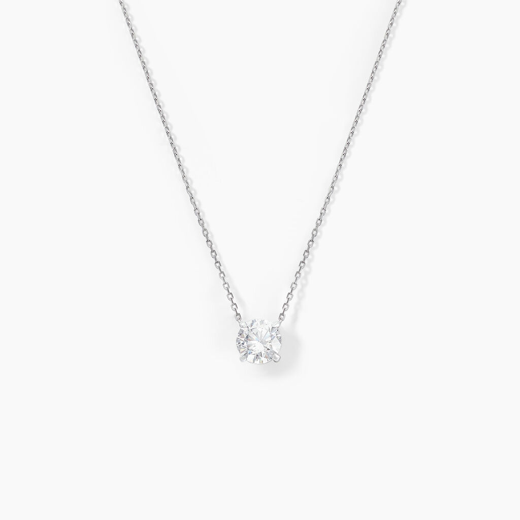 Collier Ponama Or Blanc Oxyde De Zirconium - Colliers avec pierres Femme | Marc Orian