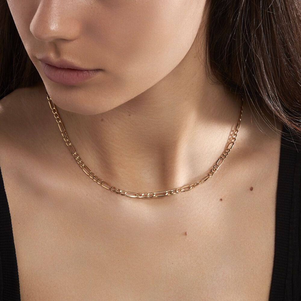 Collier Or Jaune Maille Alternée 1/3 - Chaines Femme | Marc Orian