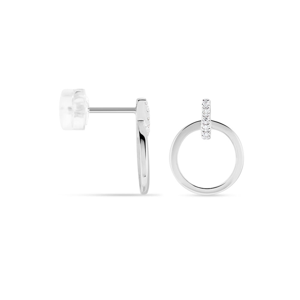 Boucles D'oreilles Puces Melissande Or Blanc Diamant -  Femme | Marc Orian