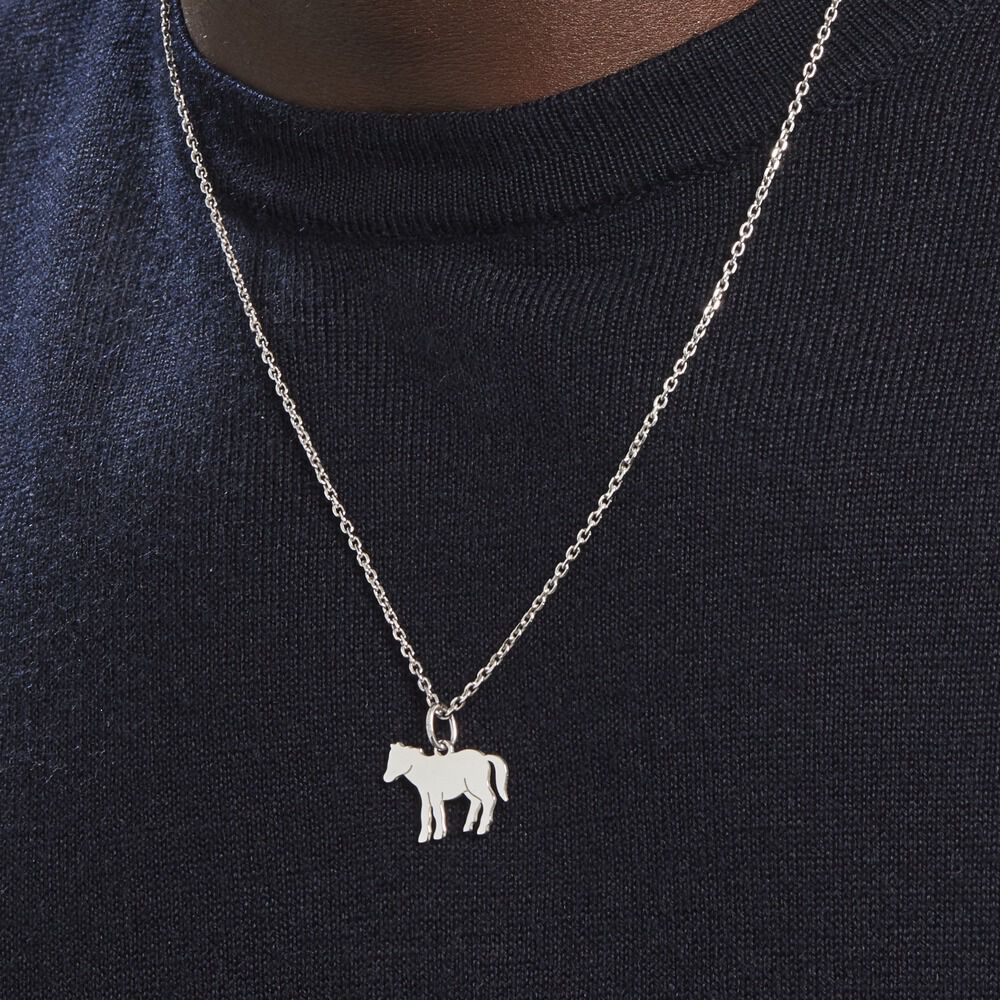 Pendentif Eitan Argent Blanc - Bijoux fantaisie Famille | Marc Orian