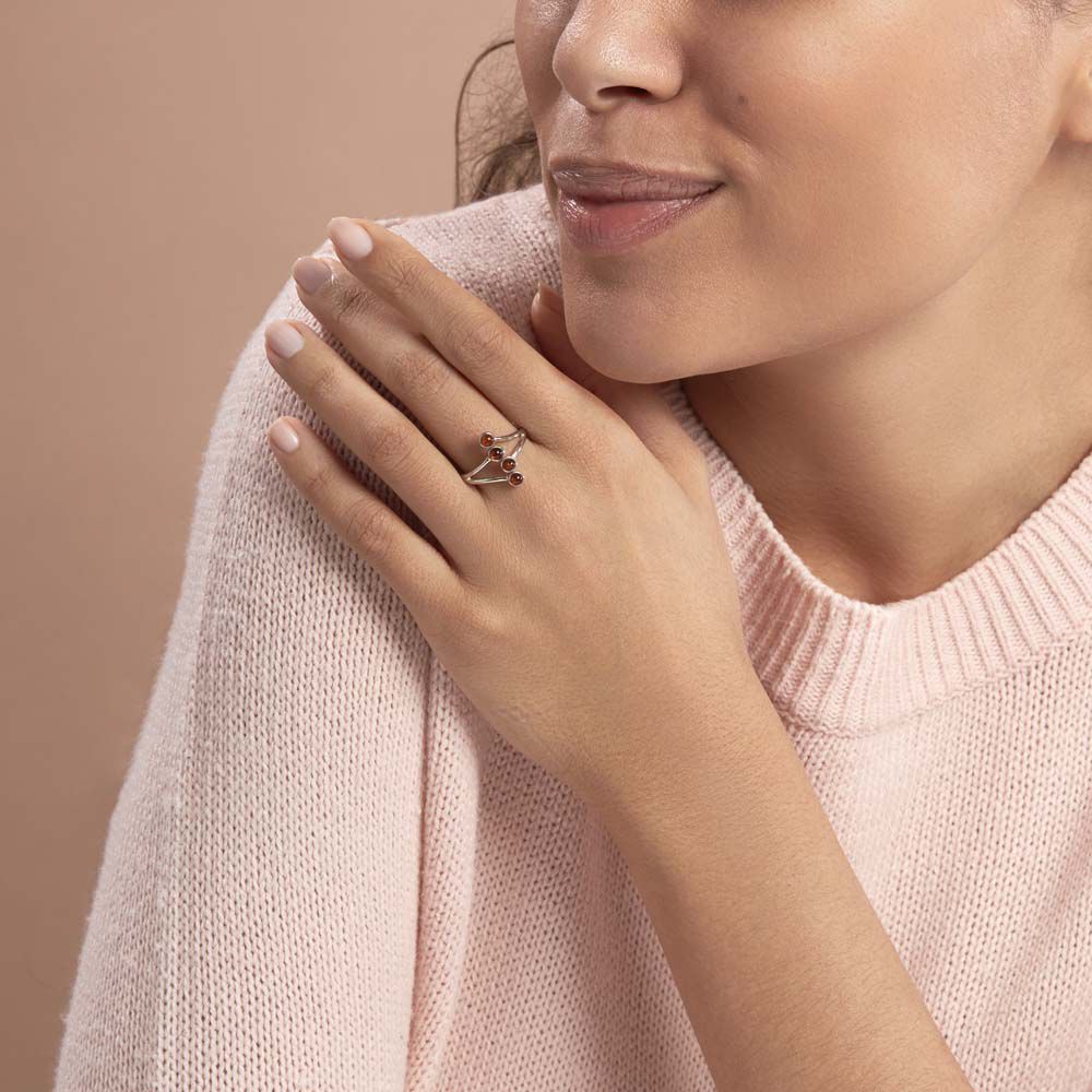 Bague Argent Blanc Accorus Ambre - Bagues vintage Femme | Marc Orian