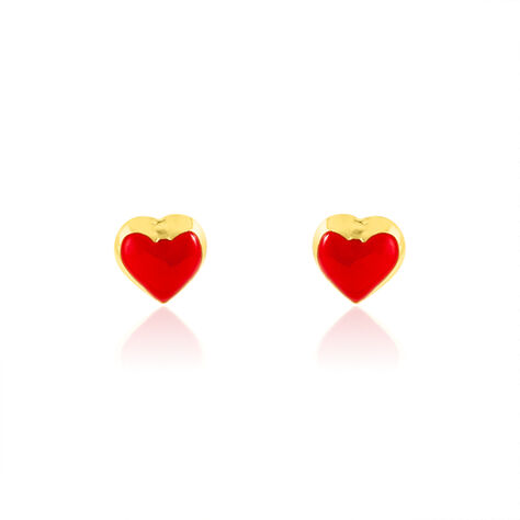 Boucles D'oreilles Puces Coralie Coeur Or Jaune - Puces Enfant | Marc Orian