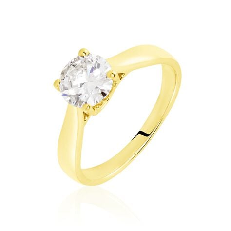 Bague Solitaire Vicoeuria Or Jaune Diamant Synth&eacute;tique - Parures de mariage Femme | Marc Orian