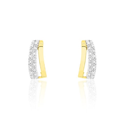 Boucles D'oreilles Puces Clotilda Or Jaune Diamant - Puces Femme | Marc Orian