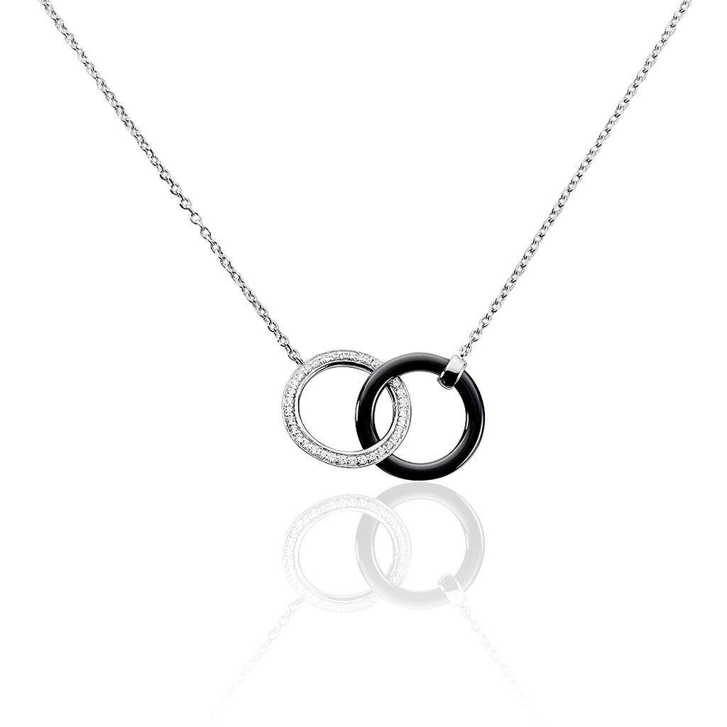 Collier You&me Argent Blanc Céramique Et Oxyde De Zirconium - Colliers avec pierres Femme | Marc Orian