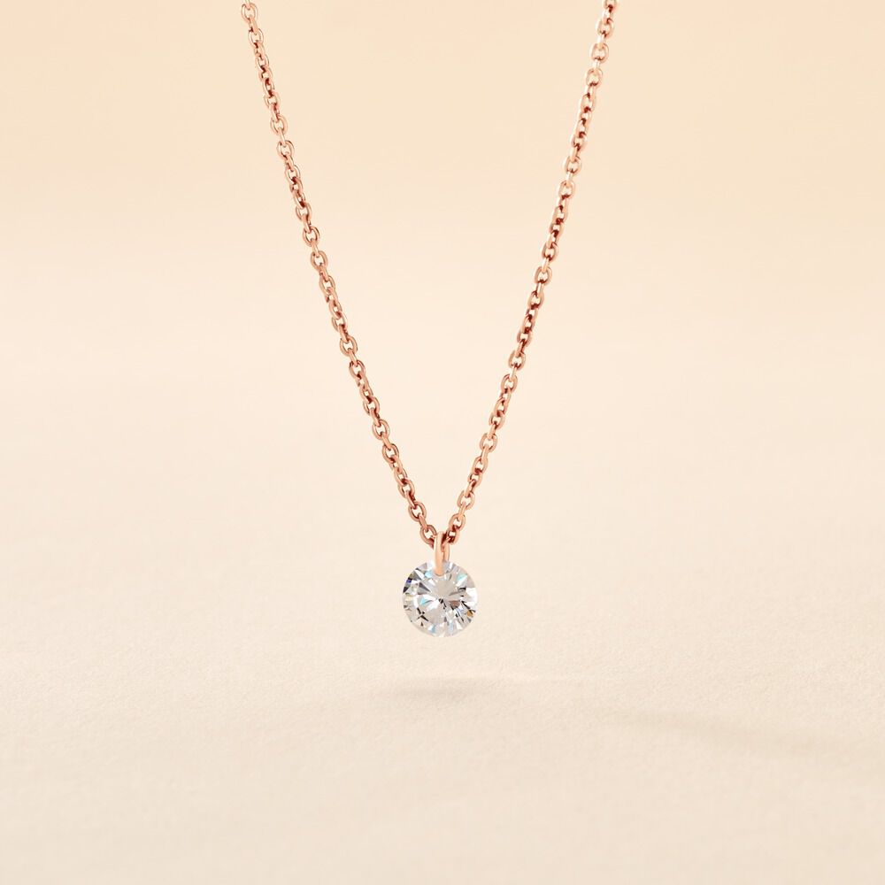 Collier Constantin Argent Rose Oxyde De Zirconium - Colliers avec pierres Femme | Marc Orian