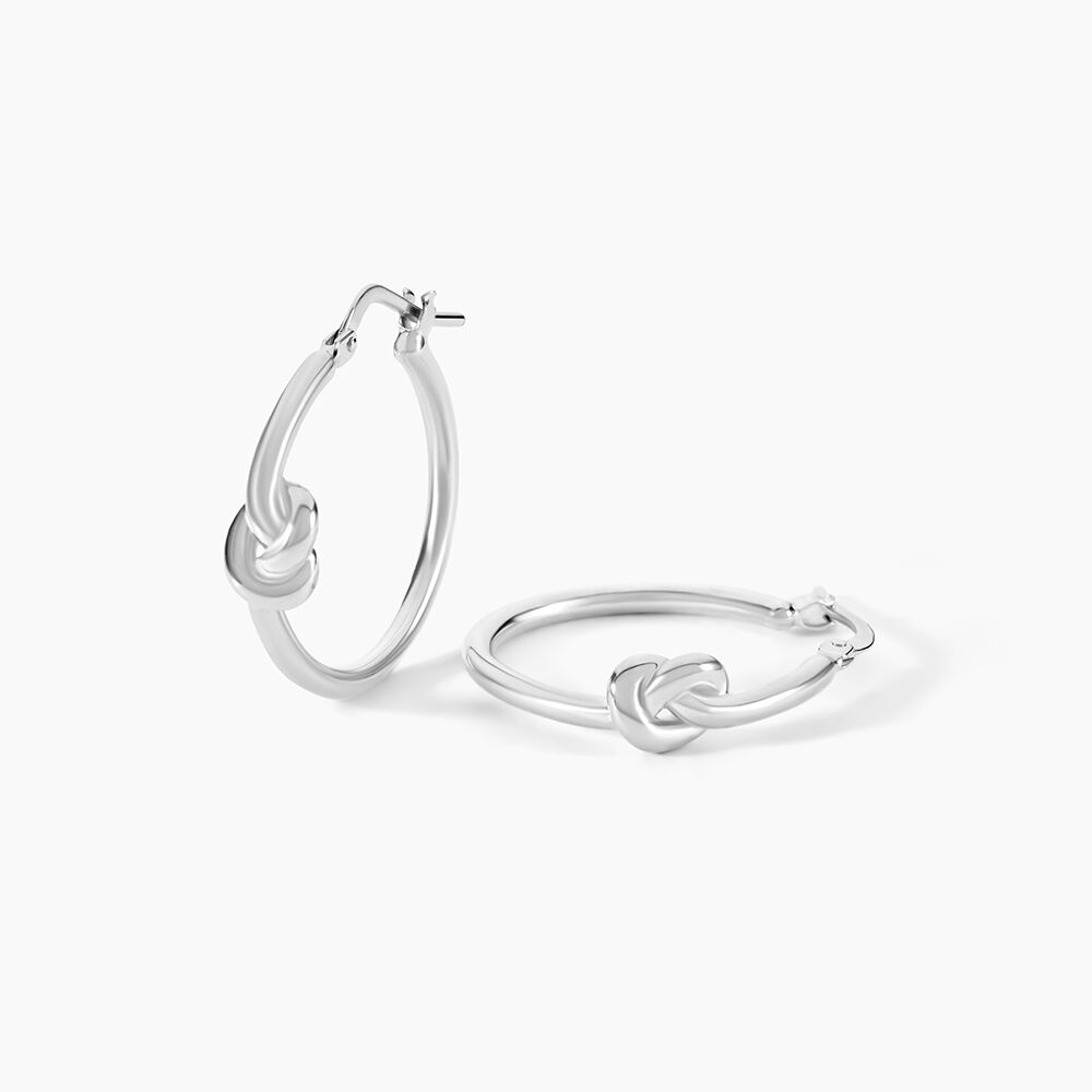 Cr&eacute;oles Haria Argent Blanc - Cr&eacute;oles Femme | Marc Orian