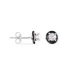 Boucles D'oreilles Puces Renda Argent  C&eacute;ramique Et Oxyde De Zirconium - Puces Femme | Marc Orian