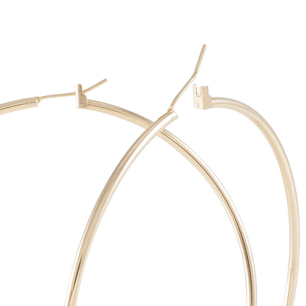 Cr&eacute;oles Ada Lisse Plaqu&eacute; Or Jaune - Grosses cr&eacute;oles Femme | Marc Orian