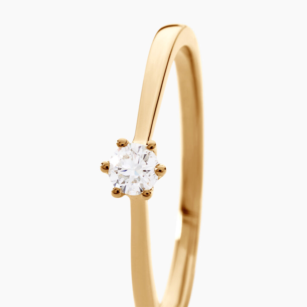 Bague Solitaire Athena Or Jaune Diamant - Solitaires Femme | Marc Orian
