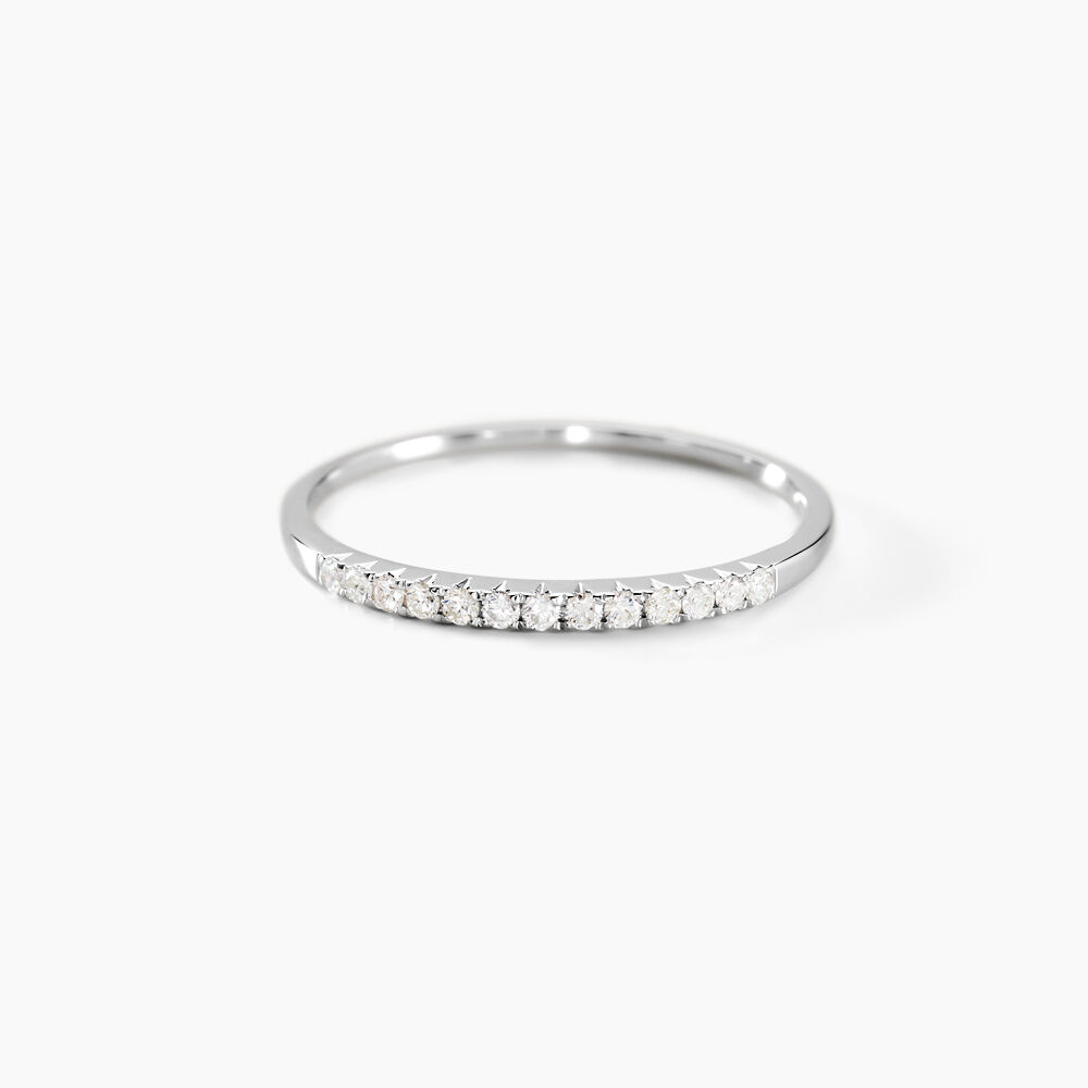 Alliance Pristina Or Blanc Diamant - Alliances avec pierres Femme | Marc Orian