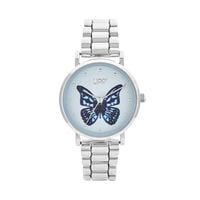 cadran argenté fond bleu sky bracelet alliage argenté