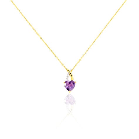 Collier Bertille Or Jaune Amethyste Et Oxyde De Zirconium - Colliers avec pierres Femme | Marc Orian