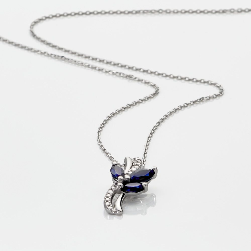 Collier Angie Or Blanc Saphir Diamant - Colliers avec pierres Femme | Marc Orian