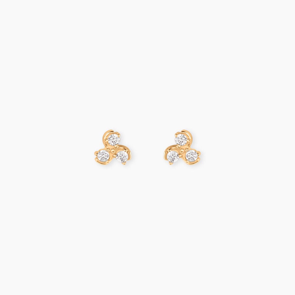 Boucles D'Oreilles Puces Marinette Plaqu&eacute; Or Jaune Oxyde De Zirconium - Puces Femme | Marc Orian
