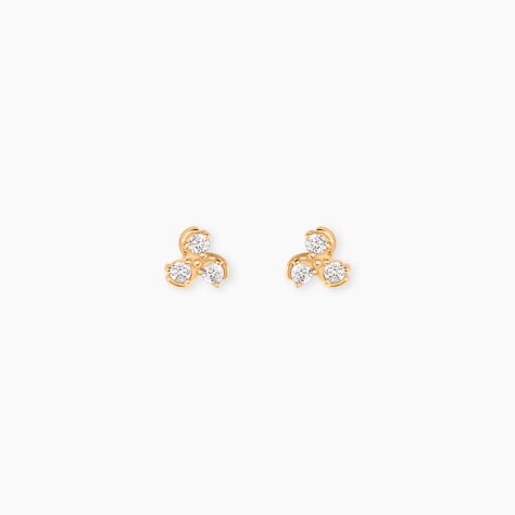 Boucles D'Oreilles Puces Marinette Plaqu&eacute; Or Jaune Oxyde De Zirconium - Puces Femme | Marc Orian