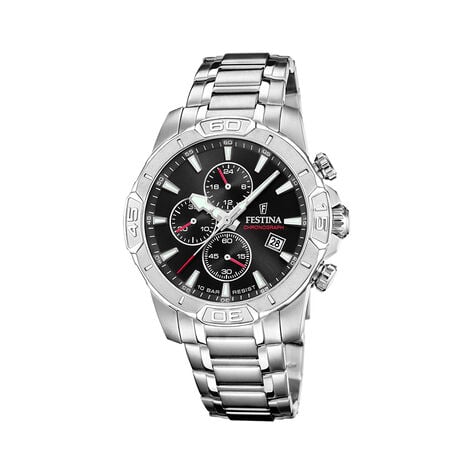 Montre Festina Timeless Chrono 45-3 Noir - Montres &eacute;tanches Homme | Marc Orian