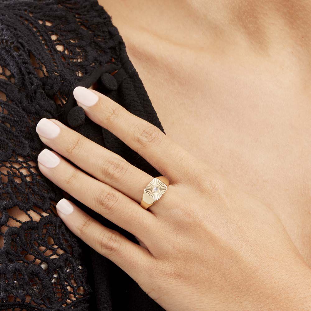 Chevaliere Plaqué Or Erditse Oxyde De Zirconium - Solitaires Femme | Marc Orian