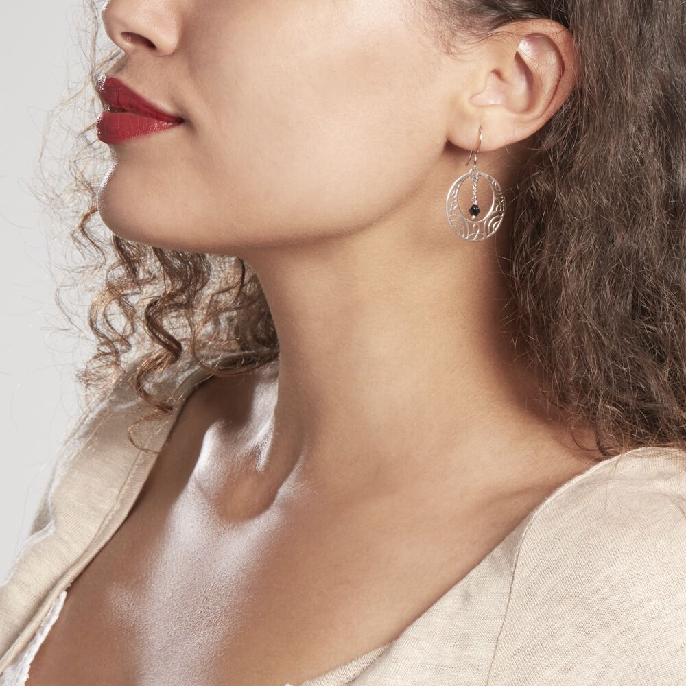 Boucles D'oreilles Pendantes Kayra Argent Blanc Pierre De Synthese - Pendantes Femme | Marc Orian