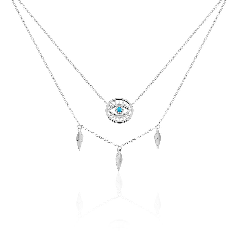 Collier Gipsy Argent Blanc Pierre De Synthese - Colliers avec pierres Femme | Marc Orian