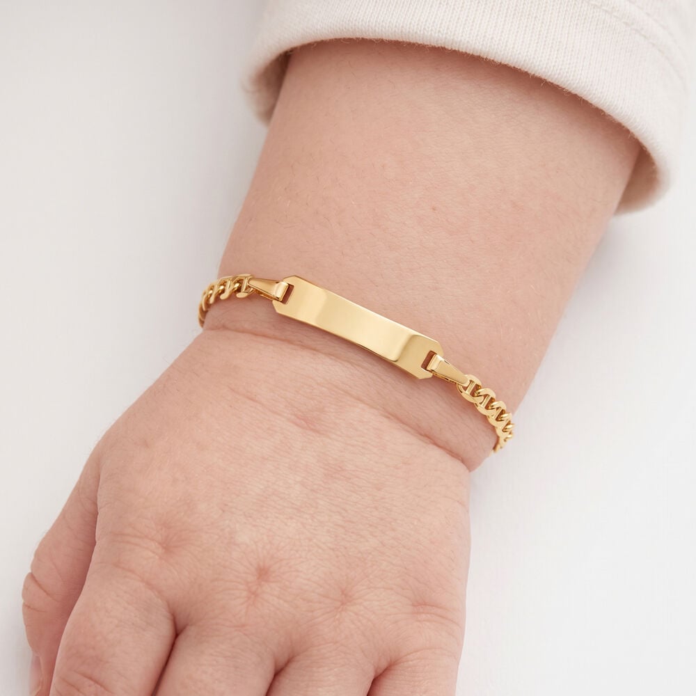 Bracelet Identit&eacute; Fanelia Maille Marine Or Jaune - Gourmettes Enfant | Marc Orian