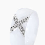 Bague Ceramique X Argent Blanc - Bagues grosses Femme | Marc Orian