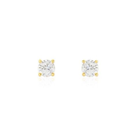 Boucles D'oreilles Puces One Or Jaune Diamants - Boucles d'oreilles mariage Femme | Marc Orian
