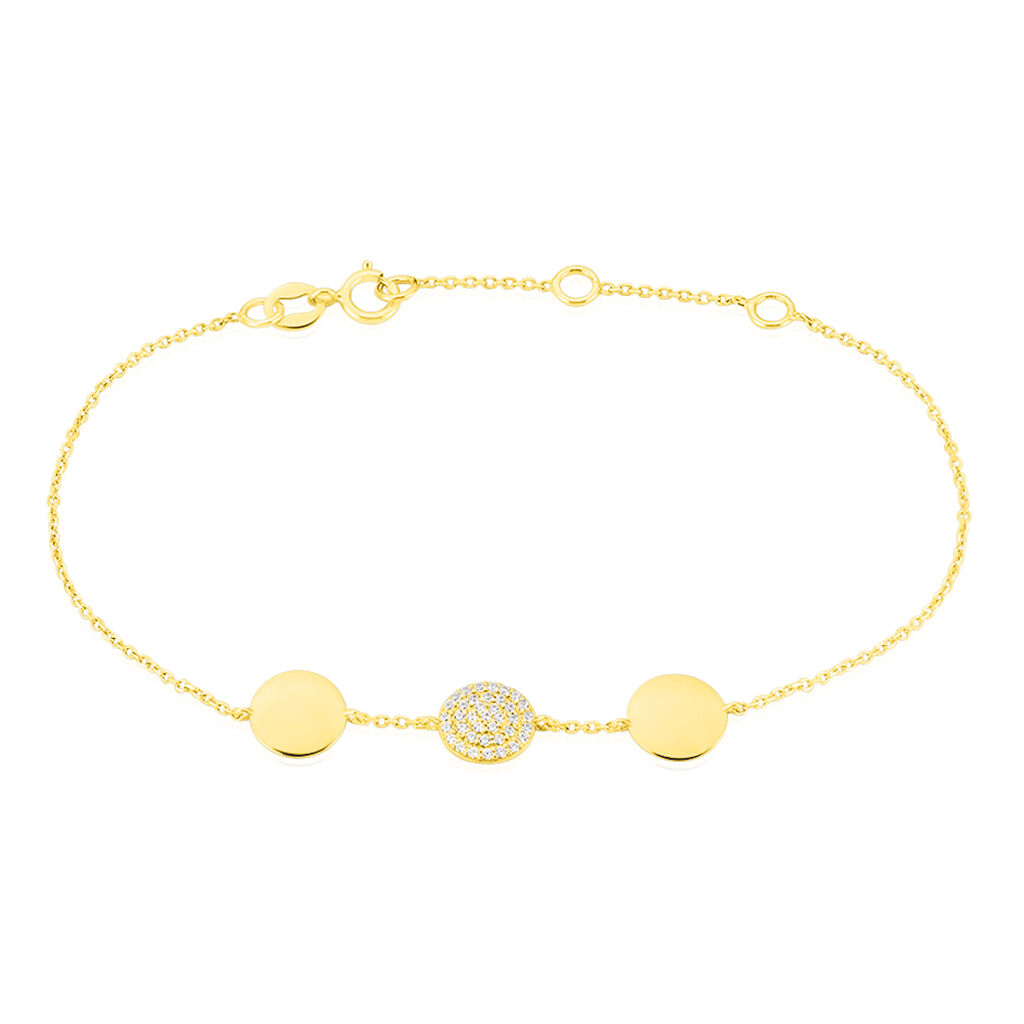 Bracelet Rosette Or Jaune Oxyde De Zirconium - Bracelets Medailles Femme | Marc Orian