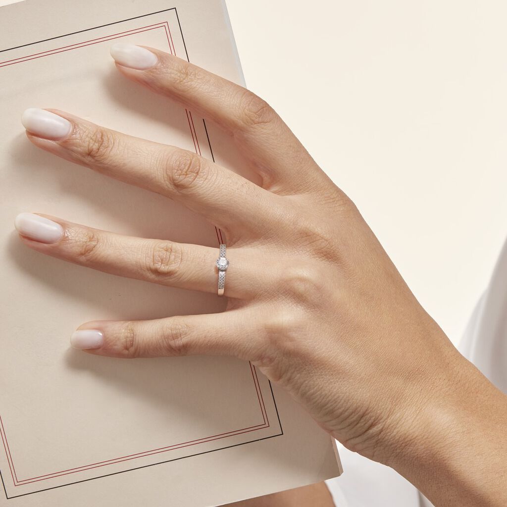 Bague Dayna Or Blanc Oxyde De Zirconium - Bagues Solitaire Femme | Marc Orian